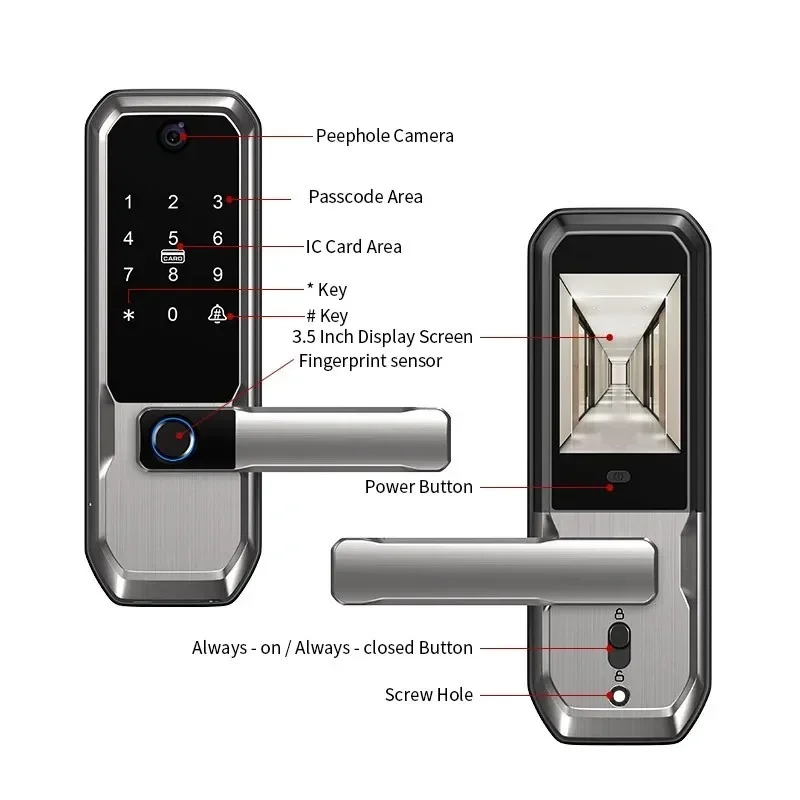 Smart Home Door Lock - Tuya WiFi Smart Deurvergrendeling met kijkgaatje