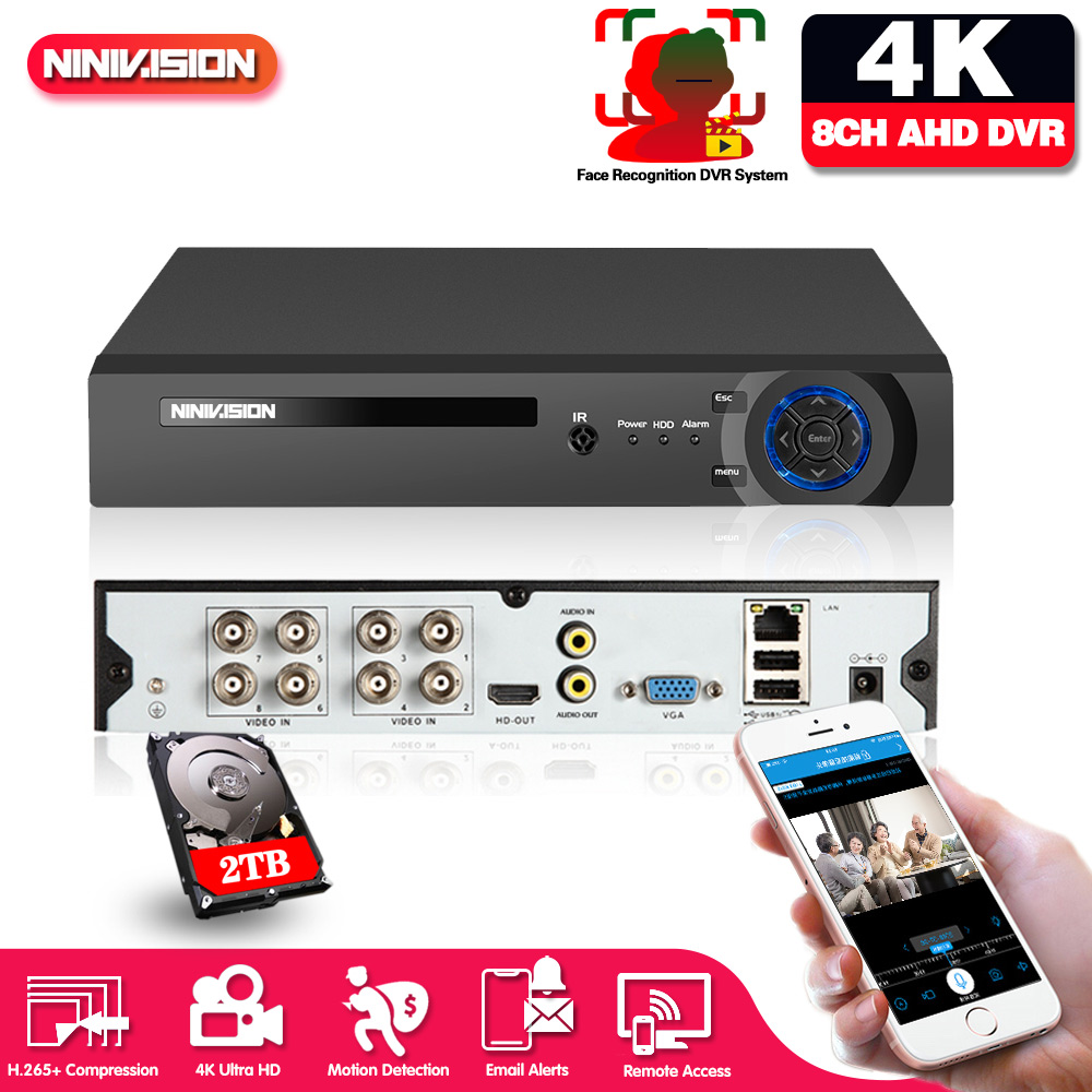 Smart Home Microsoft - Gezichtsdetectie WIFI P2P Weergave 8CH AHD